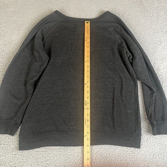 Vans Off The Wall Sweatshirt Womens XL Gray Pullover Sweater Spellout Surf Skate - Picture 7 of 10